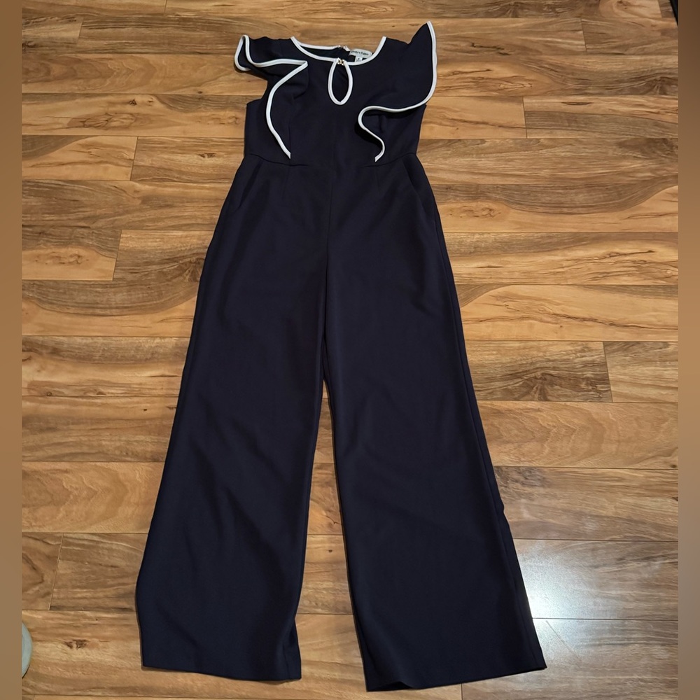 Shelby & Palmer Navy and White Jumpsuit